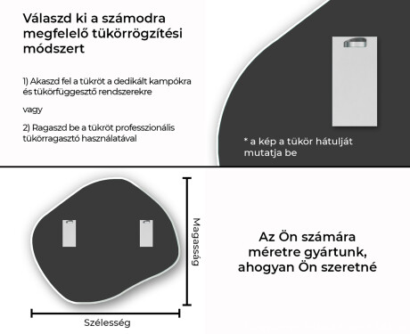 Szabálytalan modern dekor tükör rendelés L181 #13