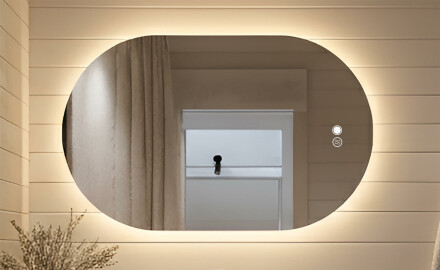 Megvilágított fürdőszobai tükör, kétszínű, érintőkapcsoló, fűtőszőnyeg