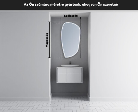 LED Fürdőszobai Tükör Irreguláris Formával I223 #3