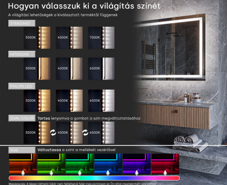 Fürdőszoba Tükör Világítással LED L229 #9