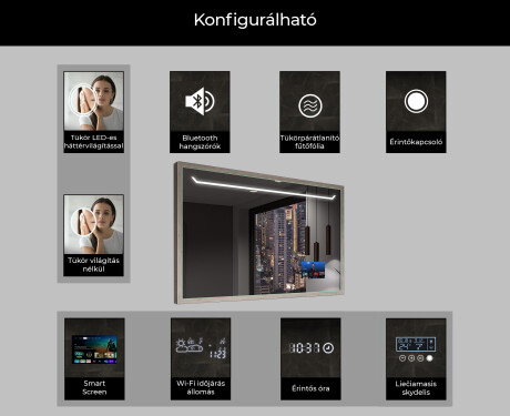 Fürdőszobai Tükör Kerettel És LED Világítással FrameLine L128 #7