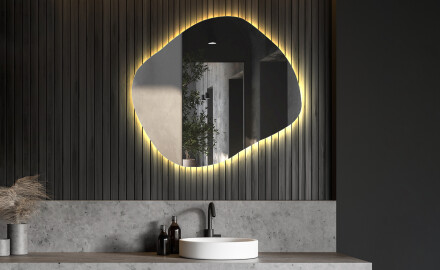 Álló fali tükör dekoráció LED R221