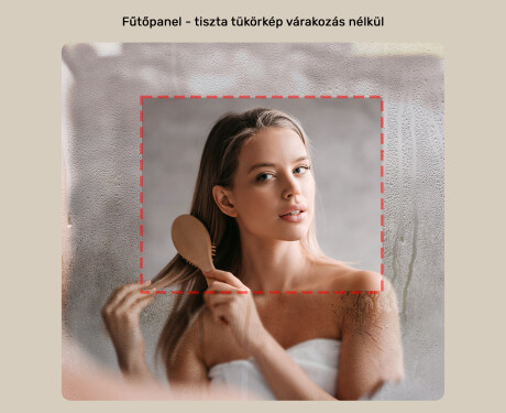 Világítással ellátott fürdőszobai tükör, két színű világítás, érintőkapcsoló, fűtőszőnyeg #5