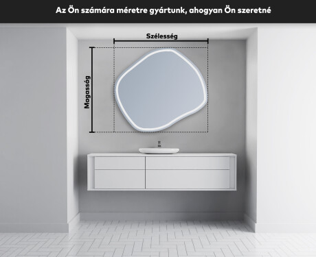 LED Fürdőszobai Tükör Irreguláris Formával R223 #4