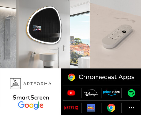 Szabálytalan LED-es megvilágítású tükör SMART J222 Google #2