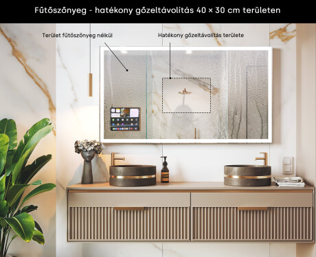 Okos LED fürdőszobai tükör Displine Apple L01 kerettel #7