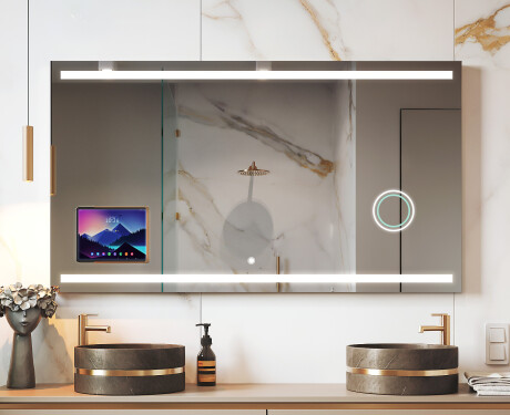 Okos LED fürdőszobai tükör Displine kerettel - Apple L09