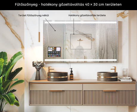 Okos LED fürdőszobai tükör Displine kerettel - Apple L09 #7