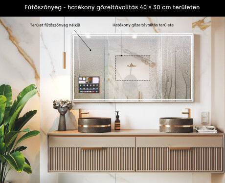 Téglalap alakú okos LED Apple tükör Displine L57 kerettel #7