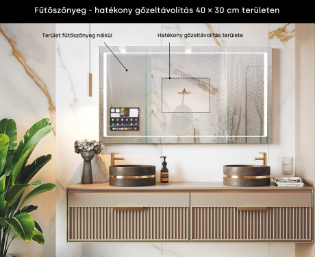 Okos LED fürdőszobai tükör Displine Apple L61 kerettel #7