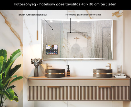 Téglalap alakú okos LED Apple tükör Displine L77 kerettel #7