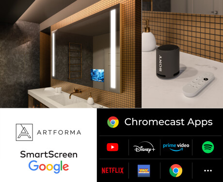 SMART Fürdőszoba Tükör Világítással LED L02 Sorozat Google #4