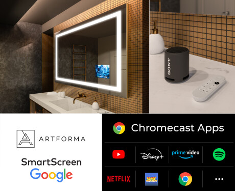 SMART Fürdőszoba Tükör Világítással LED L15 Sorozat Google #4