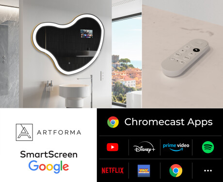 Szabálytalan LED-es megvilágítású tükör SMART N222 Google #2