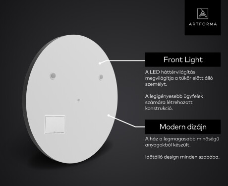 Kerek LED-es megvilágítású tükör SMART L33 Apple #2