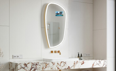Szabálytalan LED-es megvilágítású tükör SMART I222 Google