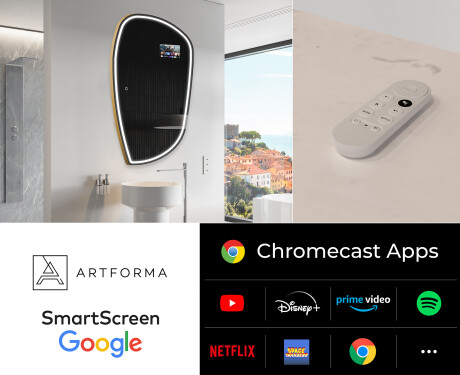 Szabálytalan LED-es megvilágítású tükör SMART I223 Google #2