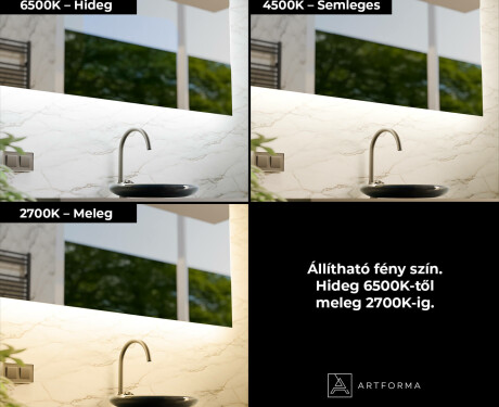 Intelligens Lekerekített LED Fürdőszobatükör SmartScreen 21,5” #4