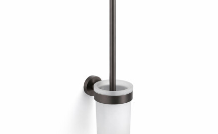 CLASSIC – Függesztett WC-kefe / matt üveg tartály / csiszolt grafit