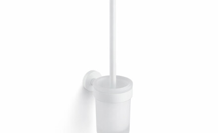 CLASSIC – Függeszthető WC-kefe / matt üveg tartály / matt fehér