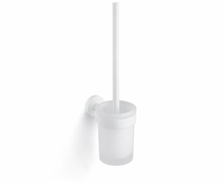 CLASSIC – Függeszthető WC-kefe / matt üveg tartály / matt fehér