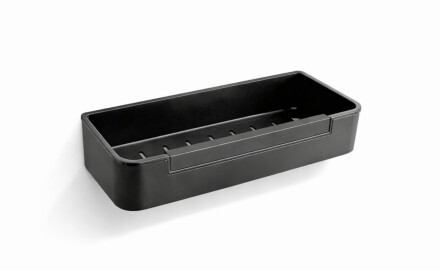 29x12x5,5-es kosár húzóval / matt fekete / fekete műanyag betét