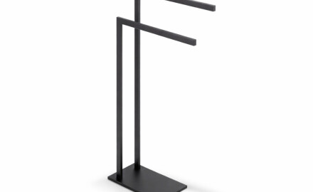2 törülközőtartó / téglalap alakú profil és talp / matt fekete