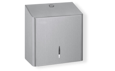 Négyszögletes WC-papír-tartó, max. Ø19 cm-es tekercshez, R10 sorozat / csiszolt rozsdamentes acél