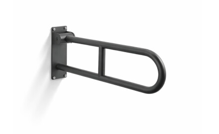 Támogató korlát fogyatékkal élők számára, Ø32, íves, billenő, STANDARD – 60 cm / rozsdamentes acél, matt fekete