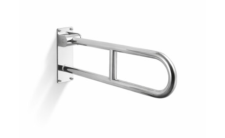 Támogató korlát fogyatékkal élők számára, Ø32, íves, billenő, STANDARD – 60 cm / csiszolt rozsdamentes acél