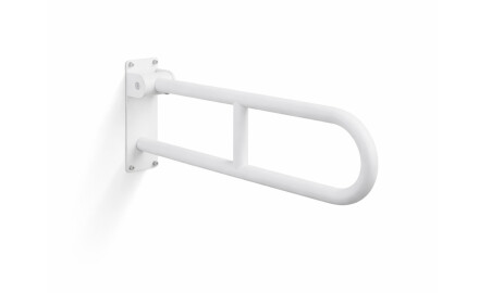 Támogató korlát fogyatékkal élők számára, Ø32, íves, billenő, STANDARD – 60 cm / rozsdamentes acél, matt fehér