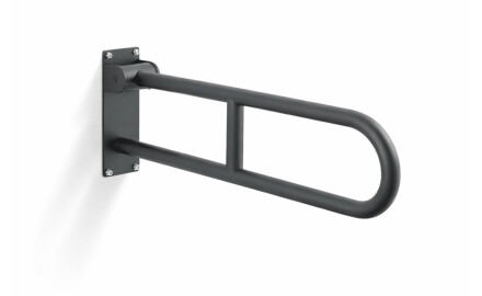 Támogató korlát fogyatékkal élők számára, Ø32, íves, billenő, STANDARD – 70 cm / rozsdamentes acél, matt fekete