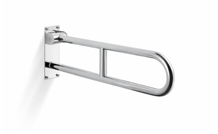 Támogató korlát fogyatékkal élők számára, Ø32, íves, billenő, STANDARD – 70 cm / csiszolt rozsdamentes acél