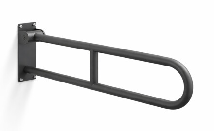 Támogató korlát fogyatékkal élők számára, Ø32, íves, billenő, STANDARD – 80 cm / rozsdamentes acél, matt fekete