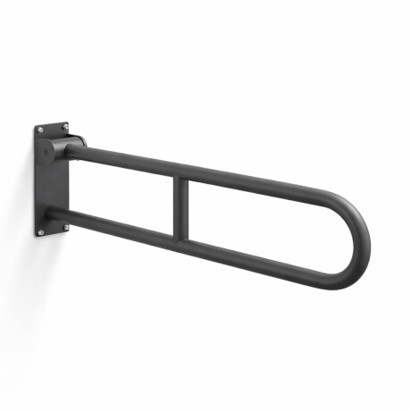 Támogató korlát fogyatékkal élők számára, Ø32, íves, billenő, STANDARD – 80 cm / rozsdamentes acél, matt fekete #1