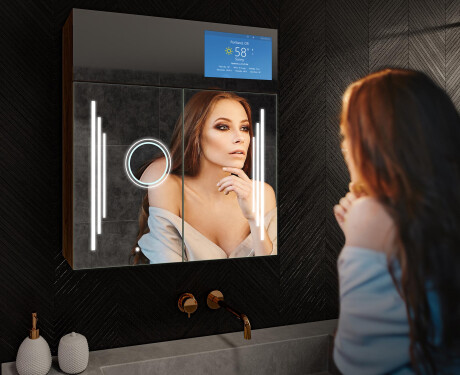 Smart Kisszekrény Tükörrel És Led Megvilágítással - L27 Sarah 66,5 x 72cm #10
