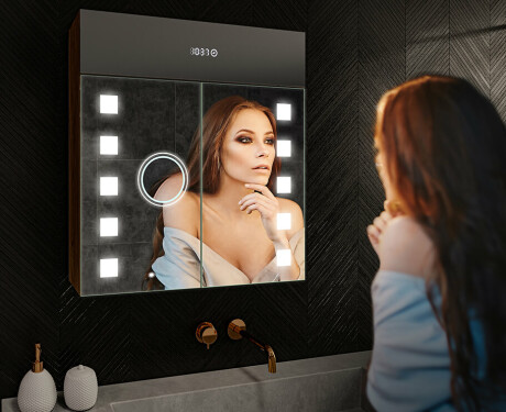 Kisszekrény Tükörrel És Led Megvilágítással - L03 Emily 66,5 x 72cm #9
