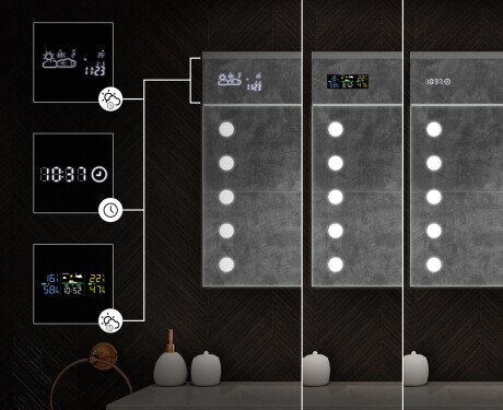 Kisszekrény Tükörrel És Led Megvilágítással - L06 Emily 66,5 x 72cm #4
