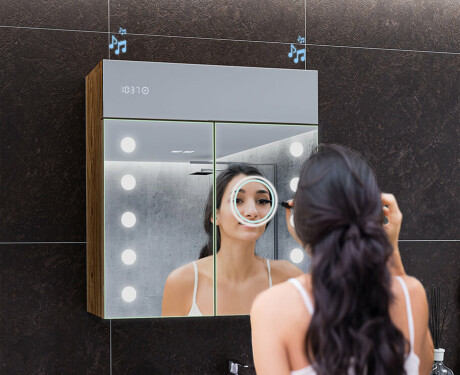 Kisszekrény Tükörrel És Led Megvilágítással - L06 Emily 66,5 x 72cm #7