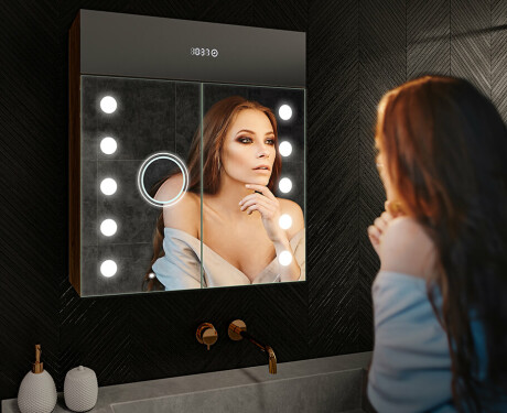 Kisszekrény Tükörrel És Led Megvilágítással - L06 Emily 66,5 x 72cm #9