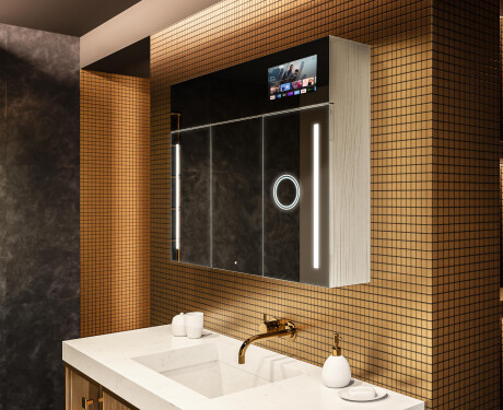Smart Kisszekrény Tükörrel És Led Megvilágítással - L02 Sarah 100 x 72cm