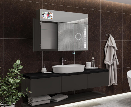 Smart Kisszekrény Tükörrel És Led Megvilágítással - L55 Sarah 100 x 72cm #11