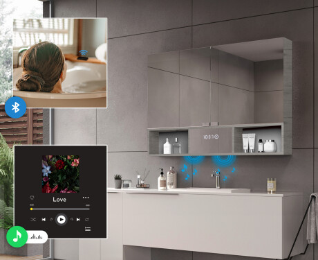 Emma Fürdőszobaszekrény Led Világítással - Kétajtós 100 x 72cm #11