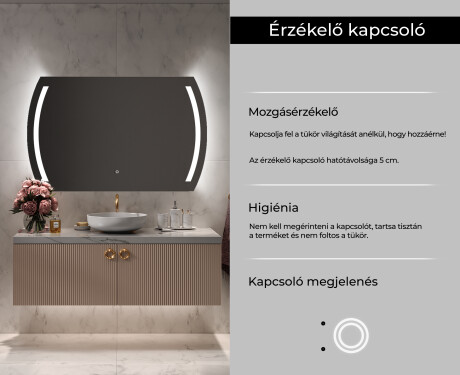 Fürdőszoba Tükör Világítással LED L67 #6