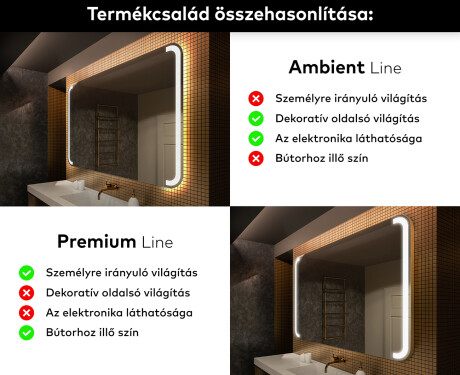 Fürdőszoba Tükör Világítással LED L144 #2
