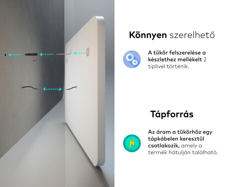 Fürdőszoba Tükör Világítással LED L144 #10